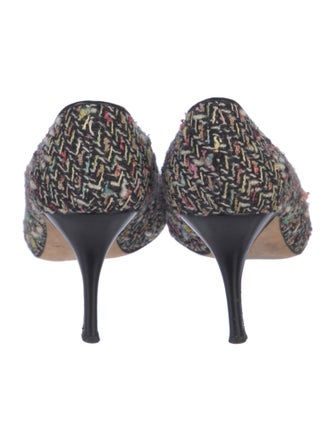 Manolo Blahnik Wool Tweed Pattern Pumps