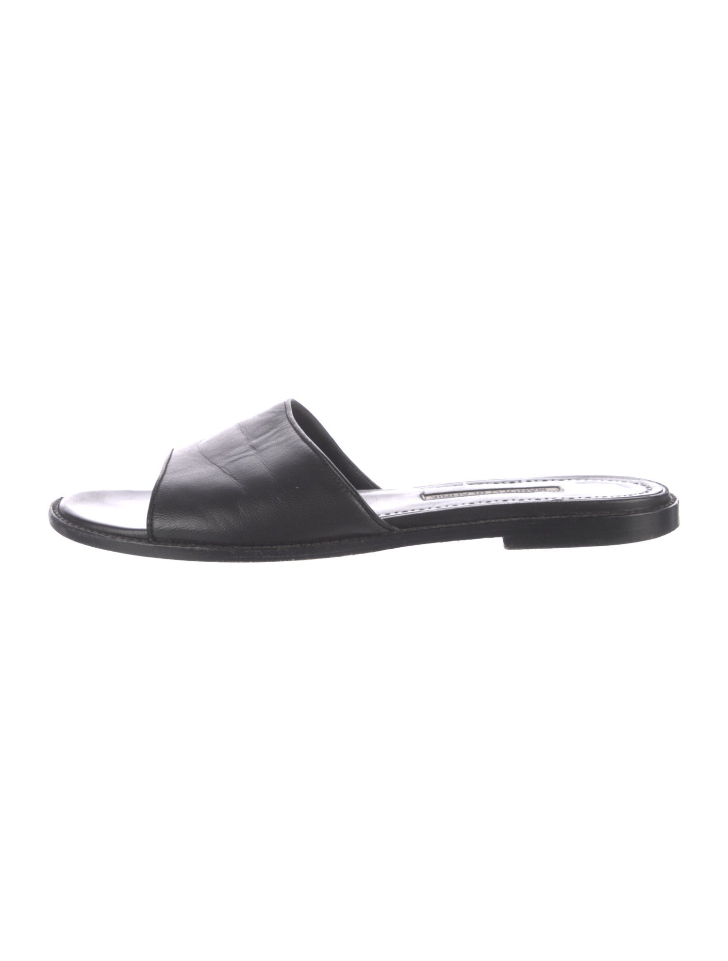 Manolo Blahnik Safinanu Leather Slides
