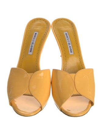 Manolo Blahnik Leather Slides