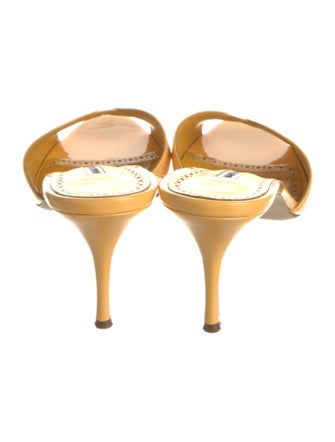 Manolo Blahnik Leather Slides
