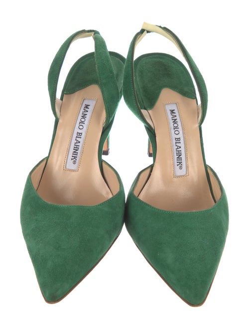 Manolo Blahnik Suede Slingback Pumps