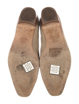 Manolo Blahnik Canvas Ballet Flats