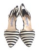 Manolo Blahnik Canvas Striped Slingback Pumps