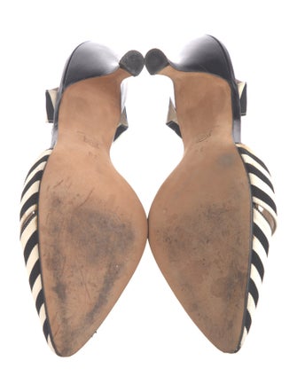 Manolo Blahnik Canvas Striped Slingback Pumps