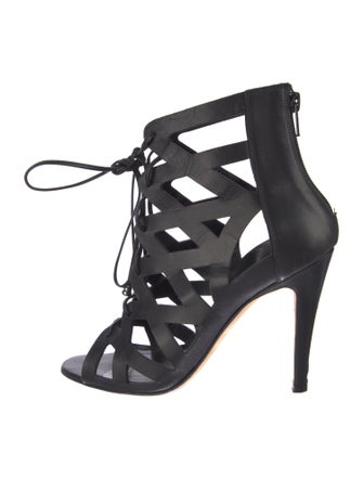 Manolo Blahnik Leather Bow Accents Sandals