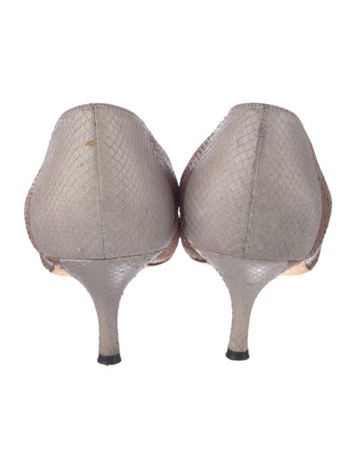 Manolo Blahnik Snakeskin Striped Pumps