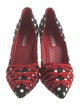 Manolo Blahnik Satin Polka Dot Print Pumps