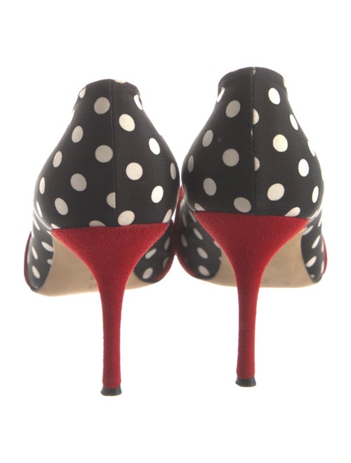 Manolo Blahnik Satin Polka Dot Print Pumps
