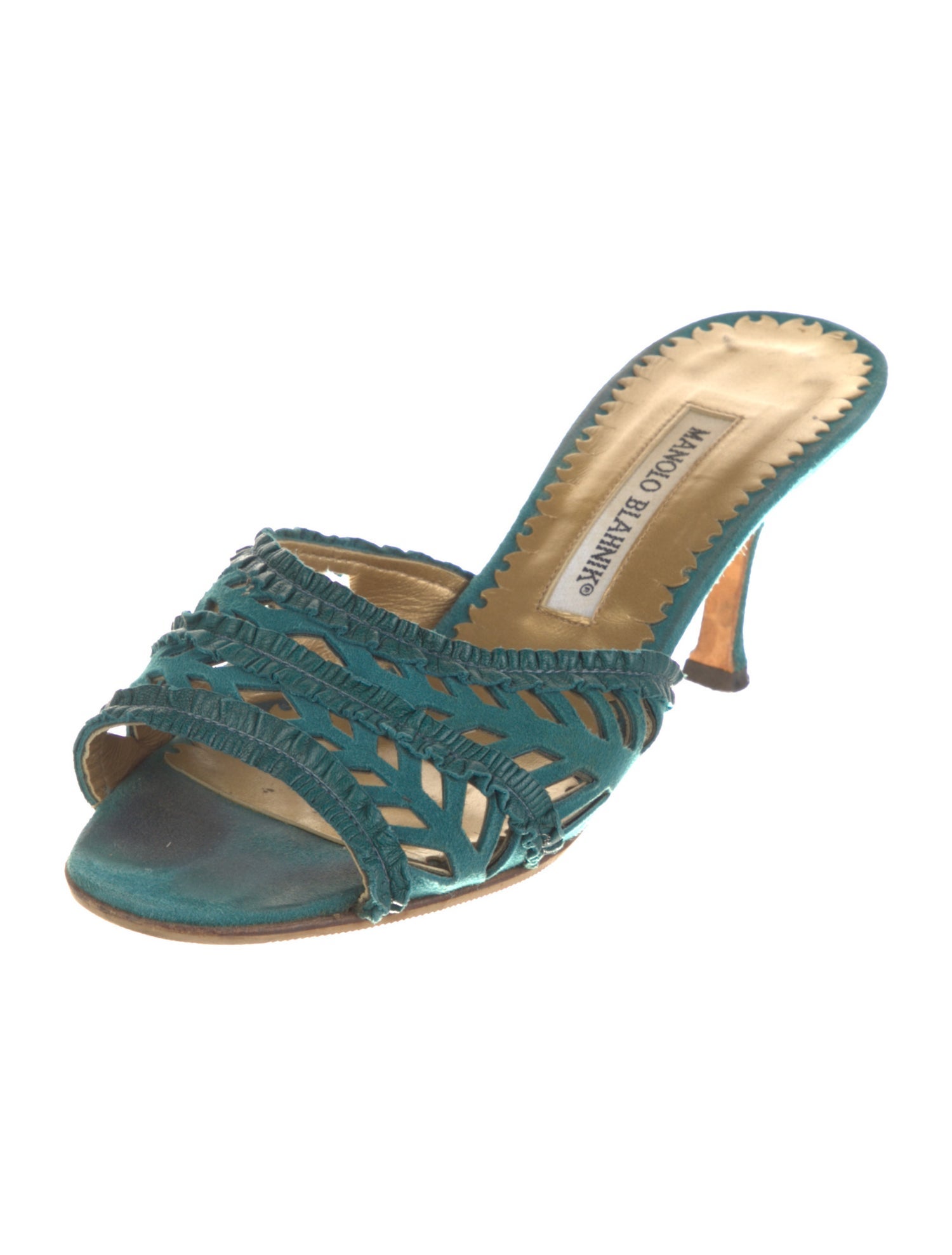 Manolo Blahnik Lumana Suede Slides