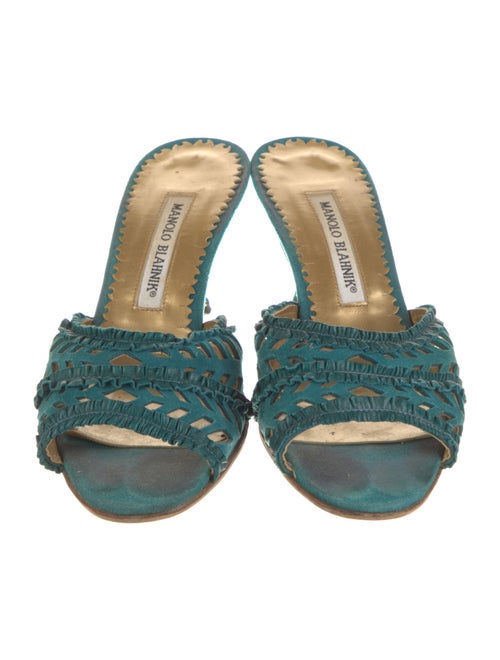 Manolo Blahnik Lumana Suede Slides