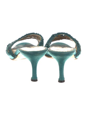 Manolo Blahnik Lumana Suede Slides