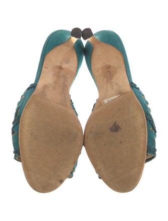 Manolo Blahnik Lumana Suede Slides