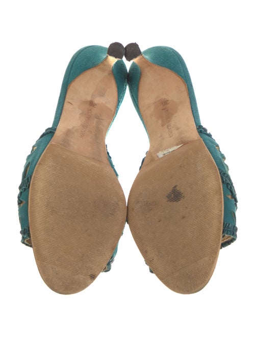 Manolo Blahnik Lumana Suede Slides