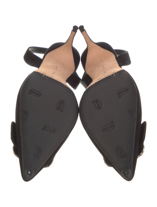 Manolo Blahnik Gibsli Maysli Suede Slingback Pumps