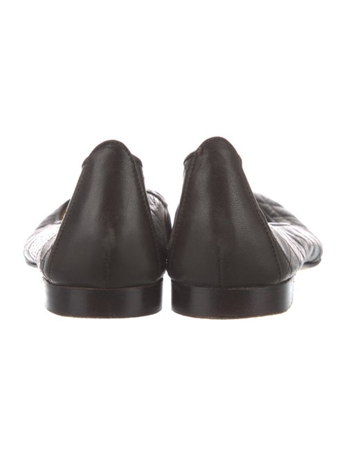 Manolo Blahnik Quilted Pattern Leather Ballet Flats