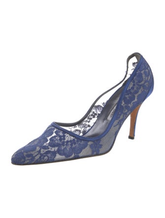 Manolo Blahnik Lace Lace Pattern Pumps