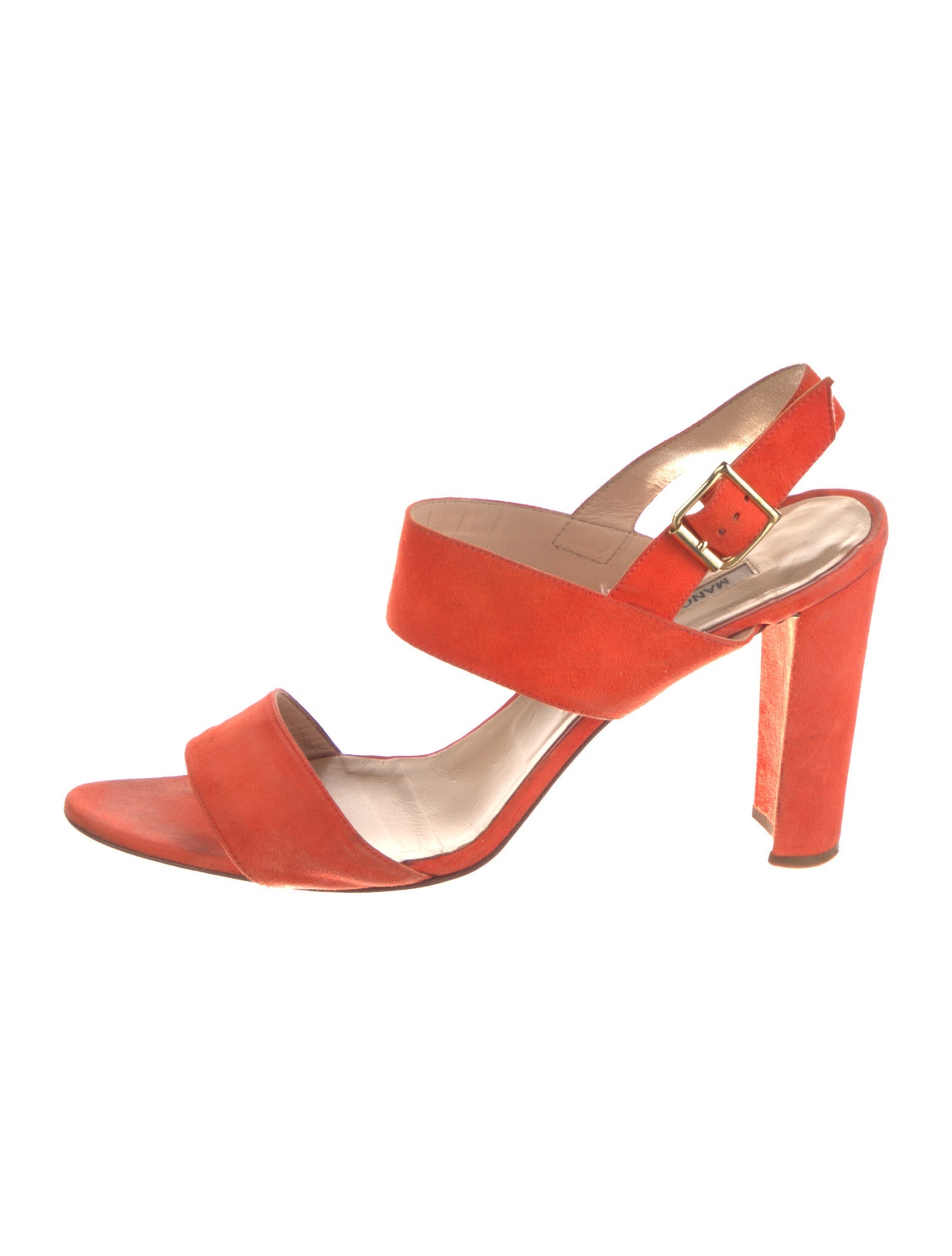 Manolo Blahnik Suede Slingback Sandals