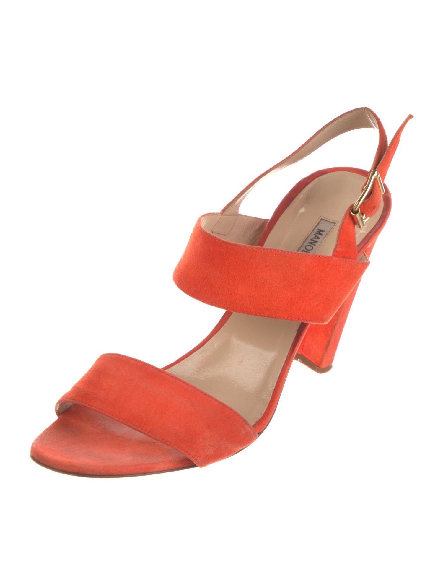 Manolo Blahnik Suede Slingback Sandals