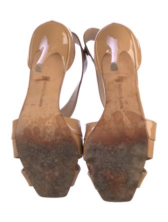 Manolo Blahnik Patent Leather Slingback Sandals