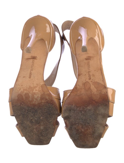 Manolo Blahnik Patent Leather Slingback Sandals