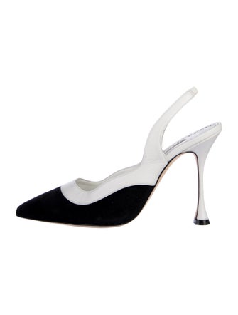 Manolo Blahnik Manolo Blahnik Goga Canvas Slingback Pumps