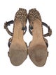 Manolo Blahnik Suede Animal Print Sandals