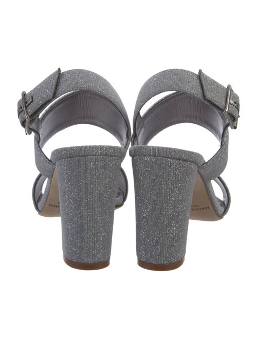 Manolo Blahnik Khan Glitter Accents Slingback Sandals