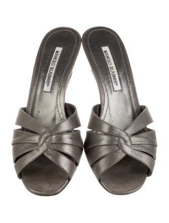 Manolo Blahnik Leather Slides