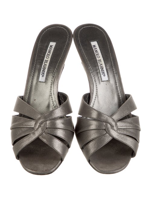 Manolo Blahnik Leather Slides