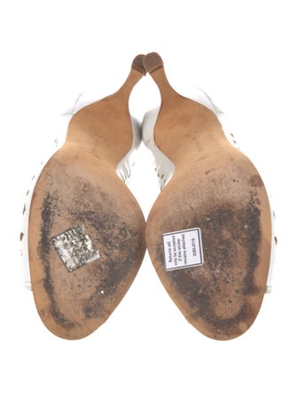 Manolo Blahnik Leather Lasercut Accents Sandals