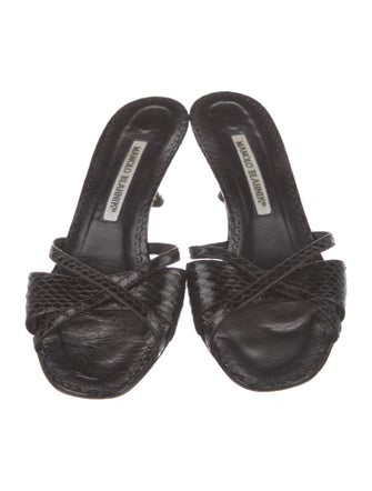 Manolo Blahnik Leather Slides