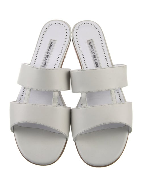 Manolo Blahnik Leather Slides