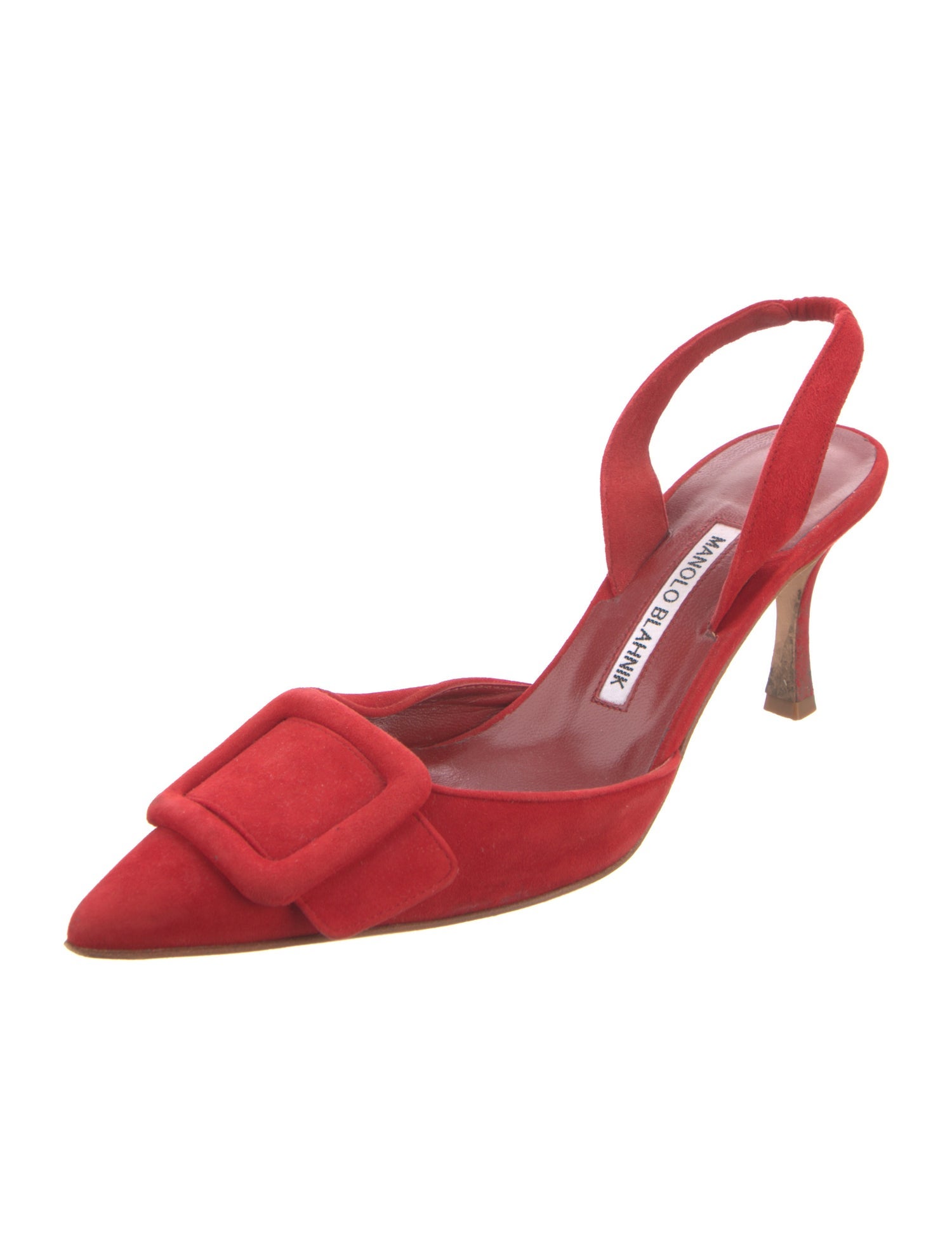 Manolo Blahnik Maysli Suede Slingback Pumps