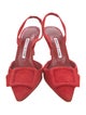 Manolo Blahnik Maysli Suede Slingback Pumps