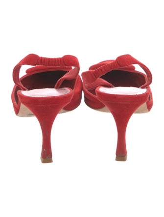 Manolo Blahnik Maysli Suede Slingback Pumps