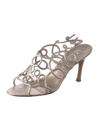 Manolo Blahnik Leather Slides