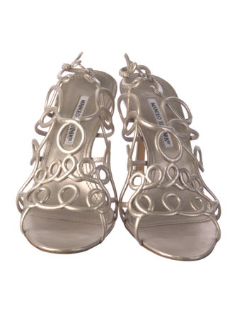 Manolo Blahnik Leather Slides