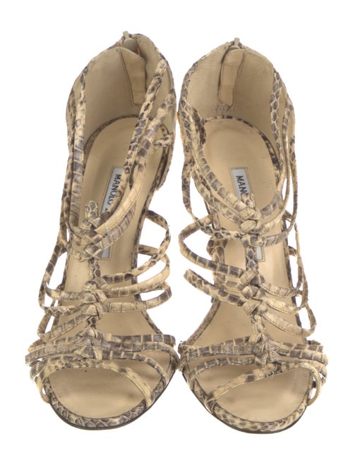 Manolo Blahnik Python Animal Print Sandals