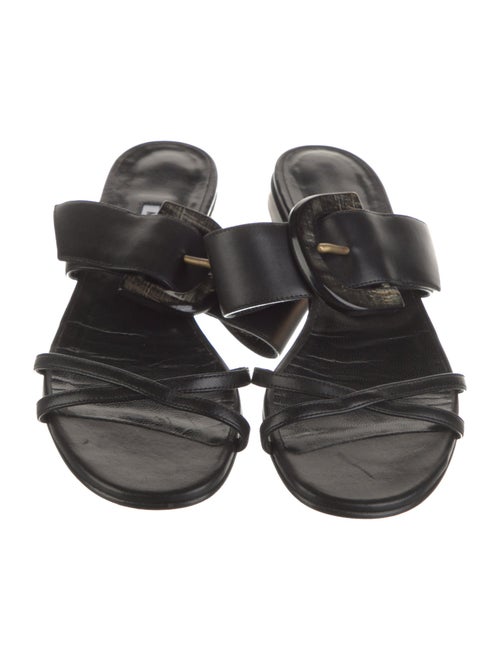 Manolo Blahnik Thalusa Susa Leather Slides