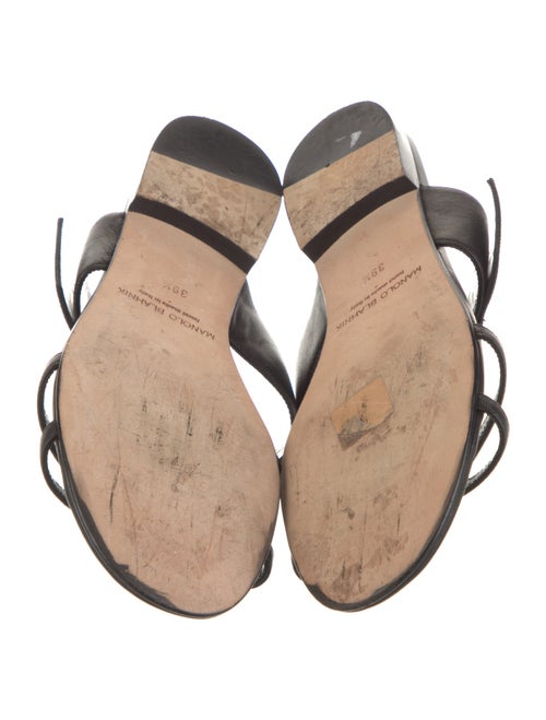 Manolo Blahnik Thalusa Susa Leather Slides