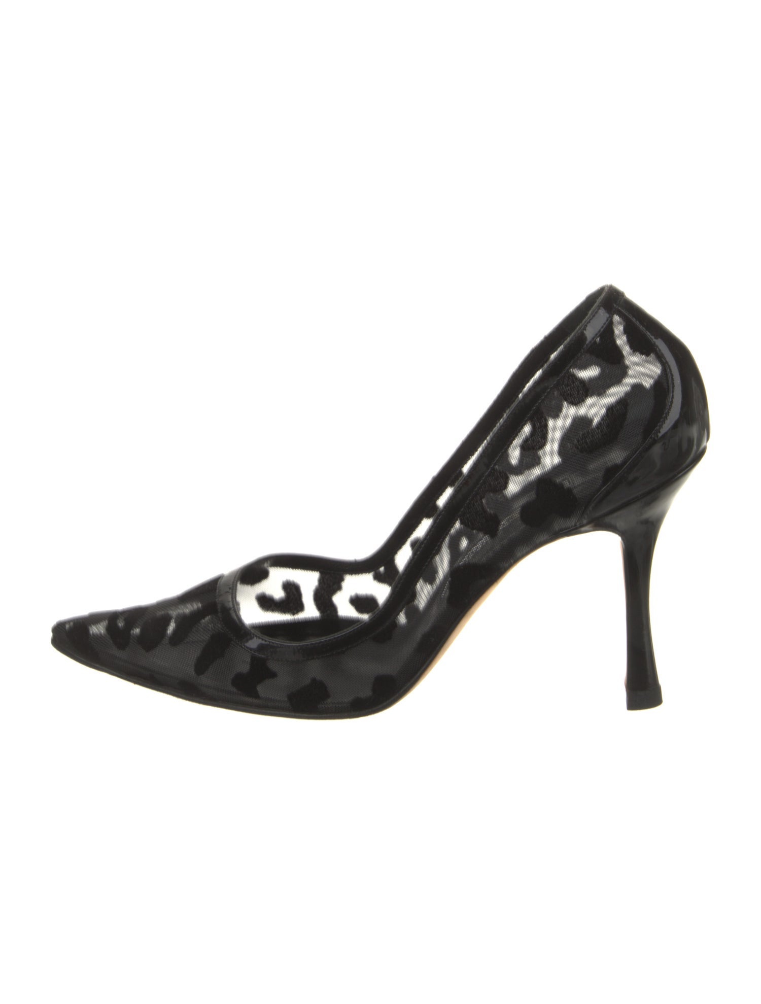 Manolo Blahnik Mesh Lace Pattern Pumps