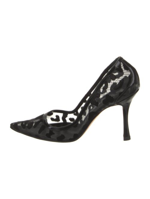 Manolo Blahnik Mesh Lace Pattern Pumps