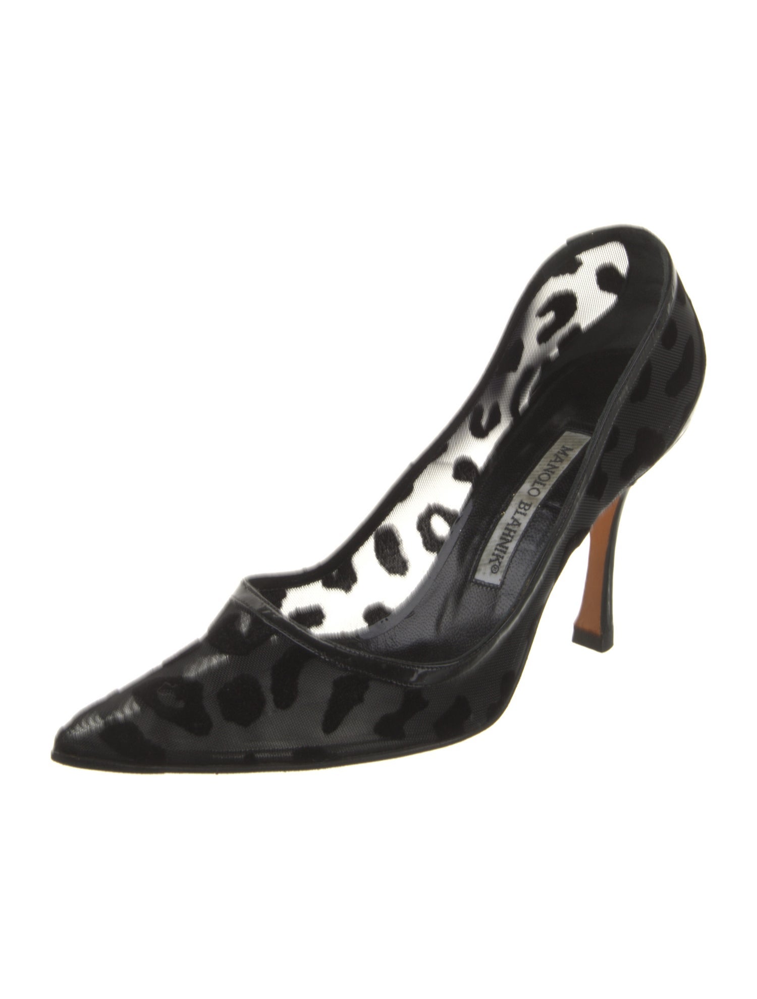Manolo Blahnik Mesh Lace Pattern Pumps