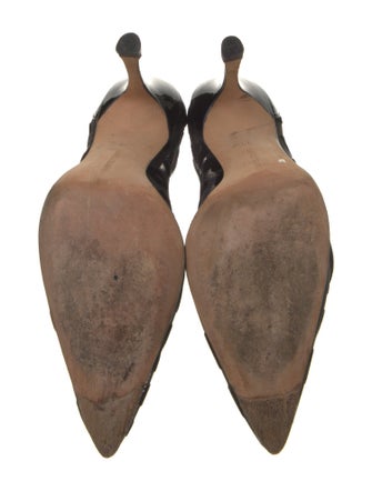 Manolo Blahnik Mesh Lace Pattern Pumps