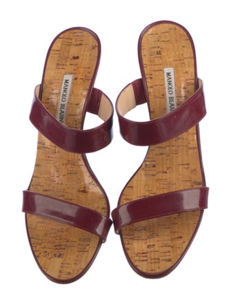 Manolo Blahnik Patent Leather Slides