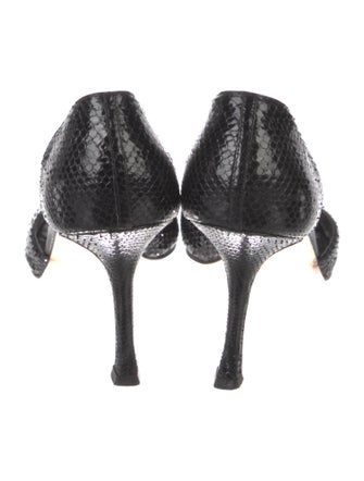 Manolo Blahnik Snakeskin Animal Print D'Orsay Pumps