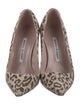Manolo Blahnik Canvas Animal Print Pumps