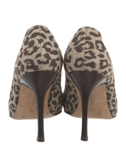 Manolo Blahnik Canvas Animal Print Pumps