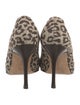 Manolo Blahnik Canvas Animal Print Pumps