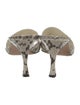 Manolo Blahnik Leather Animal Print Slides